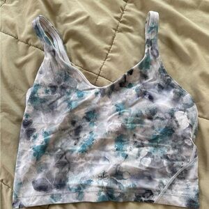 Lululemon Athletica Blue and Gray Tie-Dye Tank Top